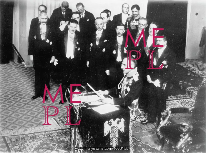 : King Alexander of Jugoslavia during speech : King Alexander of Jugoslavia during speech