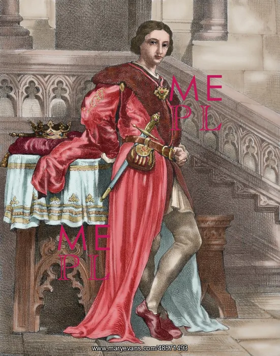 : King Alfonso IV the Kind (1299-1336). Engraving. Colored : King Alfonso IV the Kind (1299-1336). Engraving. Colored
