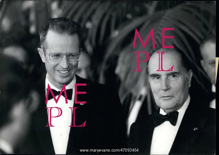 : King Baudouin of Belgium and President Mitterrand : King Baudouin of Belgium and President Mitterrand
