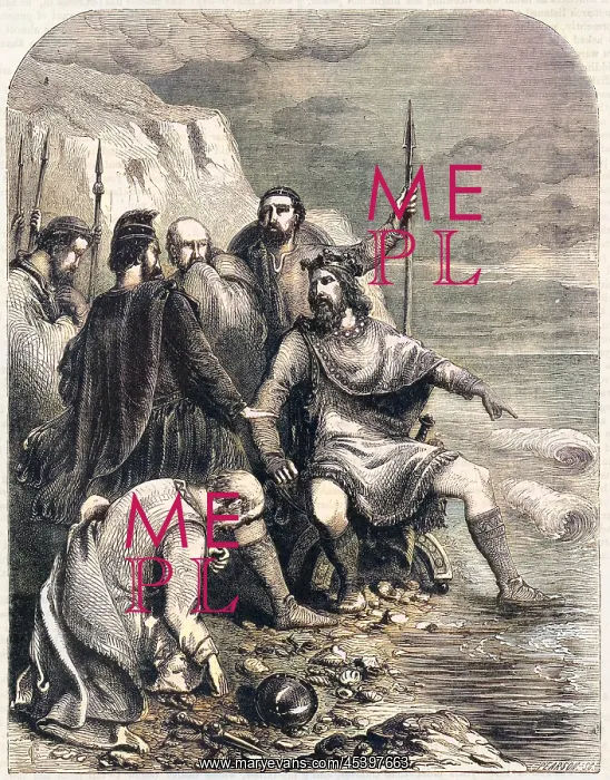 : King Canute gets his feet wet : King Canute gets his feet wet