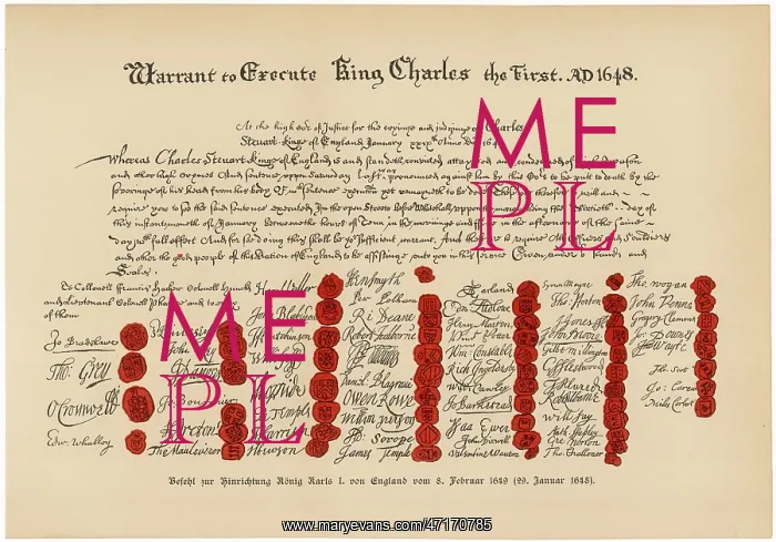  : King Charles I Executed - Warrant