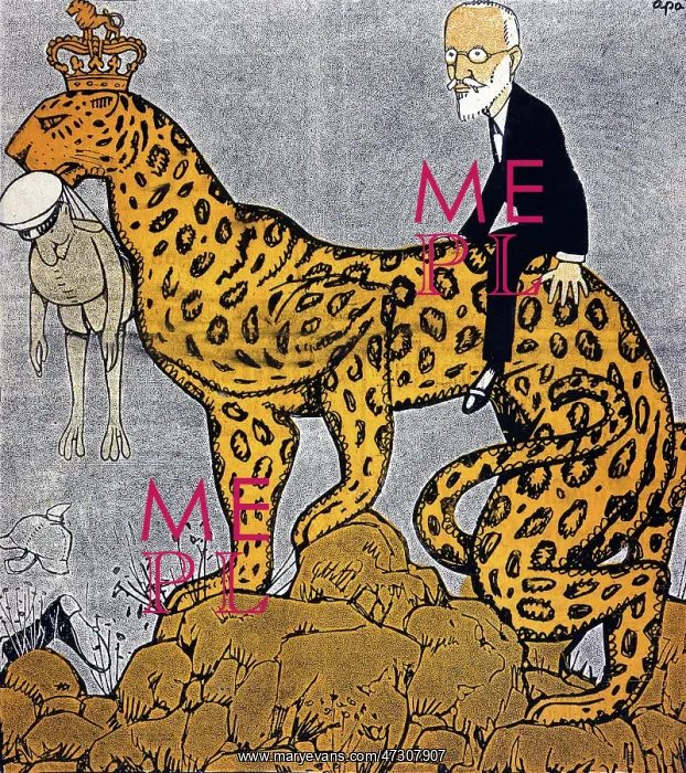 : King Constantine of Greece as a leopard ridden by Venizelos : King Constantine of Greece as a leopard ridden by Venizelos