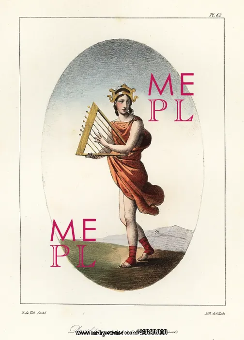 : King David chanting psalms on a harp : King David chanting psalms on a harp