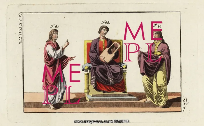 : King David and priests in Anglo Saxon garb : King David and priests in Anglo Saxon garb
