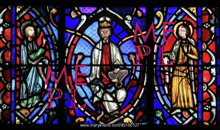 : King David, stained glass window, Amiens Cathedral : King David, stained glass window, Amiens Cathedral