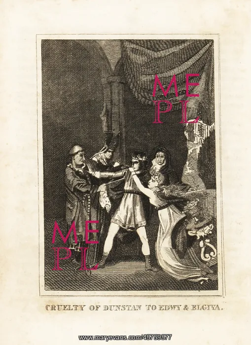 : King Eadwig and Aelfgifu separated by bishop St : King Eadwig and Aelfgifu separated by bishop St