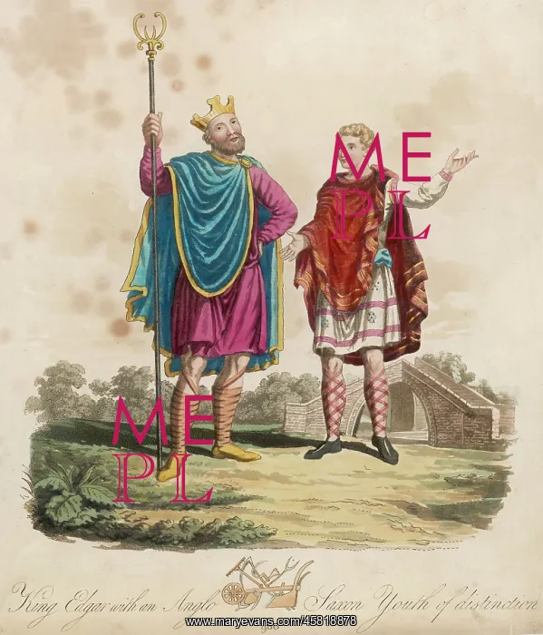 : King Edgar I the Peaceable with page : King Edgar I the Peaceable with page