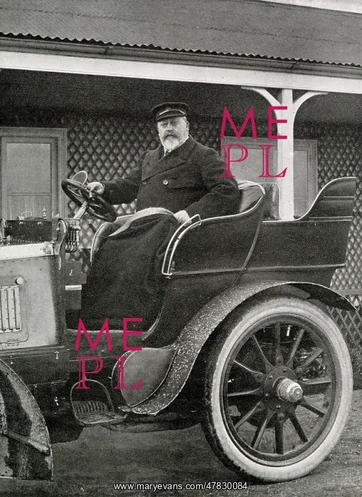 : King Edward VII in his motor car 1902 : King Edward VII in his motor car 1902