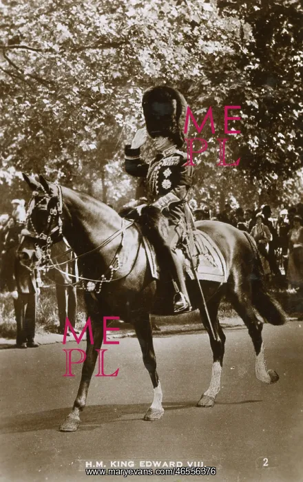 : King Edward VIII on horseback - taking a salute : King Edward VIII on horseback - taking a salute