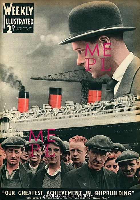 : King Edward VIII on a visit to Clydebank shipyard, Scotland : King Edward VIII on a visit to Clydebank shipyard, Scotland