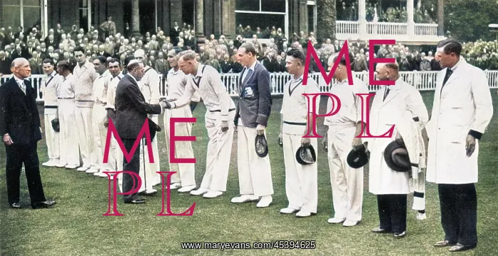 : The King with the English cricket team : The King with the English cricket team