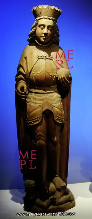 : King Eric IX of Sweden (c.1120-1160). Wooden sculpture : King Eric IX of Sweden (c.1120-1160). Wooden sculpture