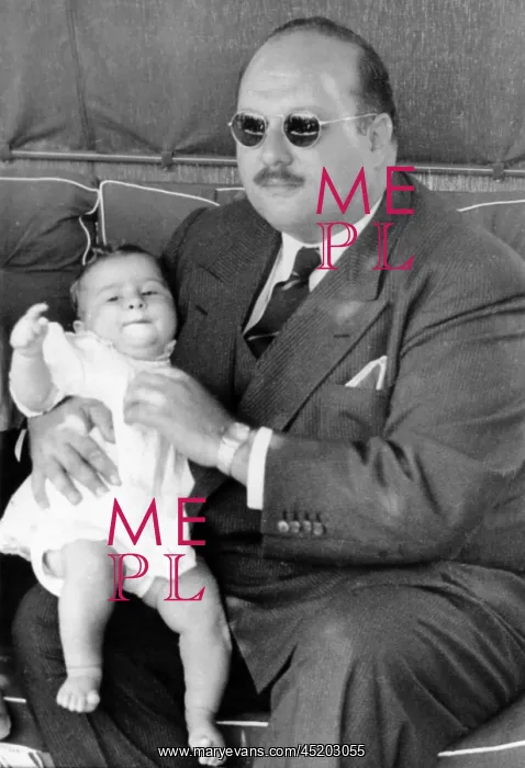 : Former King Farouk of Egypt holding baby ? : Former King Farouk of Egypt holding baby ?