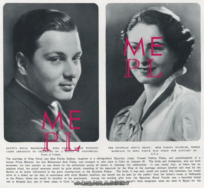  : King Faruk of Egypt and his bride