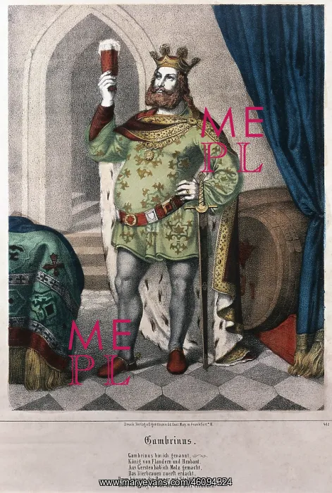 : King Gambrinus, alleged inventor of beer brewing : King Gambrinus, alleged inventor of beer brewing