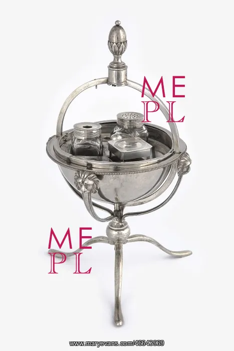 : King George III Globe silver inkstand, 1800 : King George III Globe silver inkstand, 1800