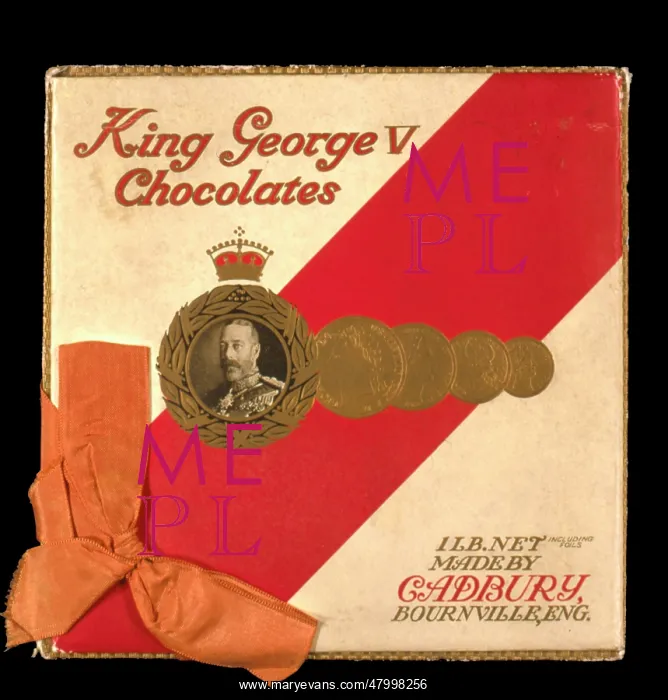 : King George V Chocolates, box lid : King George V Chocolates, box lid