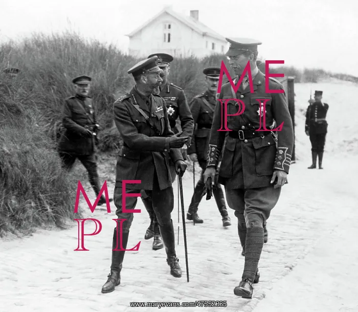 : King George V and King Albert of Belgium, Western Front, WW1 : King George V and King Albert of Belgium, Western Front, WW1