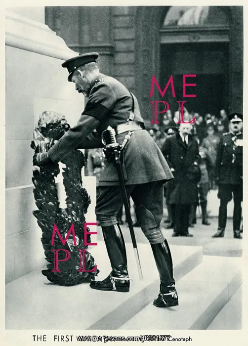  : King George V, places first wreath on the Cenotaph