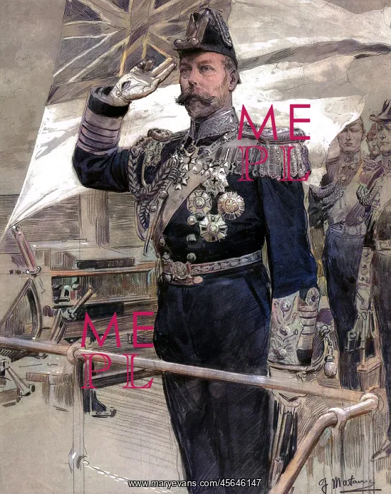 : King George V saluting on a boat : King George V saluting on a boat