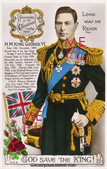 : King George VI - Coronation Souvenir Postcard : King George VI - Coronation Souvenir Postcard