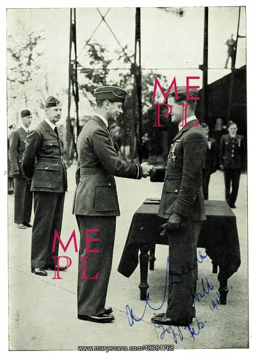 : King George VI decorating Squadron Leader A.C. Deere : King George VI decorating Squadron Leader A.C. Deere