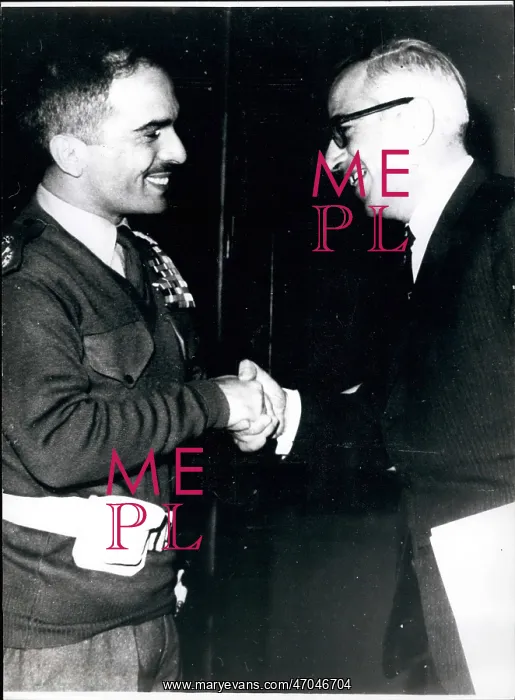 : King Hussein of Jordan with Abdullah Salah, Amman : King Hussein of Jordan with Abdullah Salah, Amman