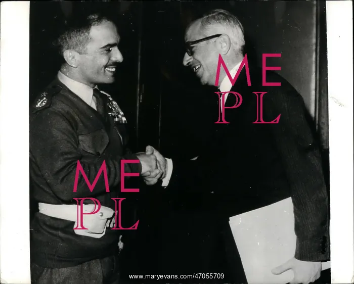 : King Hussein of Jordan with Abdullah Salah, Amman : King Hussein of Jordan with Abdullah Salah, Amman