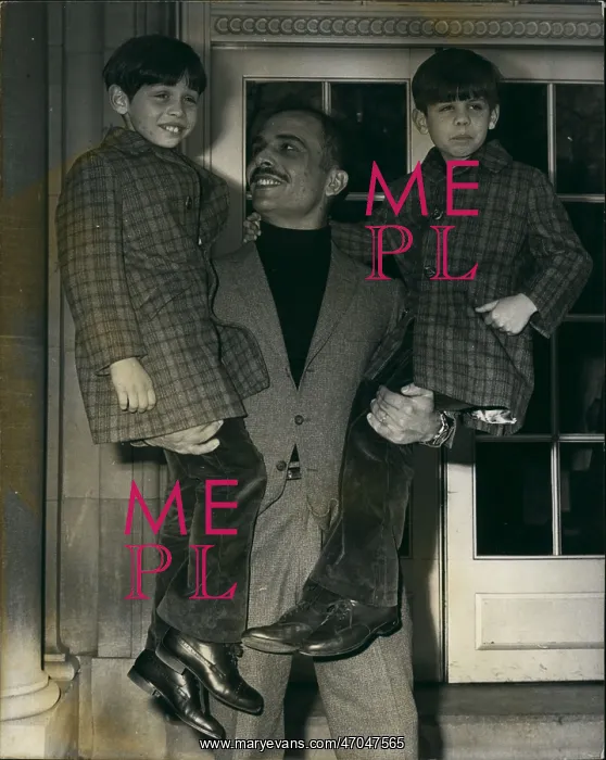 : King Hussein of Jordan with his two eldest sons : King Hussein of Jordan with his two eldest sons