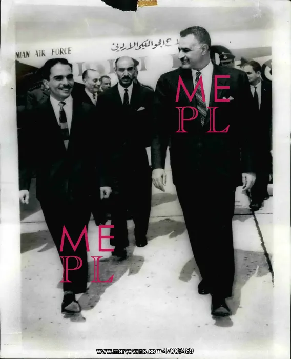 : King Hussein of Jordan and President Nasser, Cairo : King Hussein of Jordan and President Nasser, Cairo