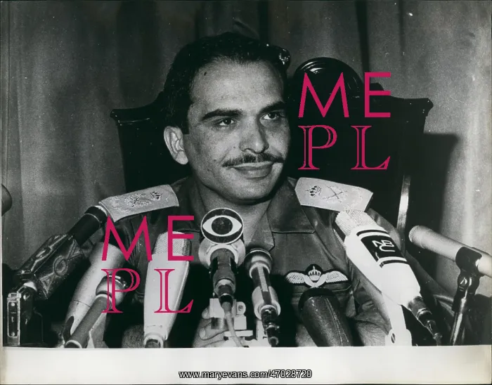 : King Hussein of Jordan speaking in Amman : King Hussein of Jordan speaking in Amman