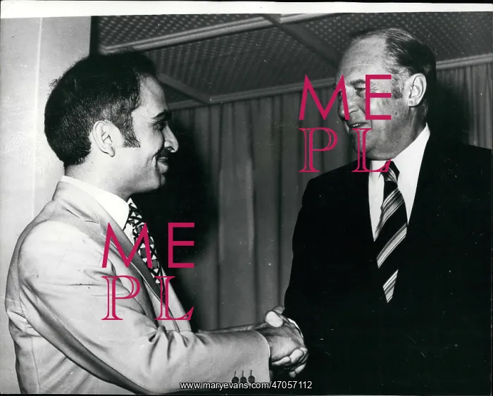: King Hussein of Jordan with William Rogers, Amman : King Hussein of Jordan with William Rogers, Amman