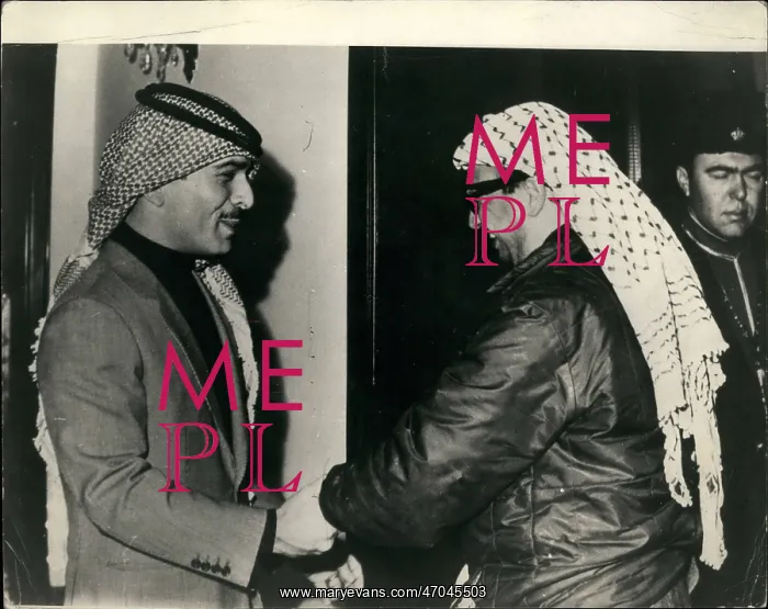 : King Hussein of Jordan and Yasser Arafat : King Hussein of Jordan and Yasser Arafat