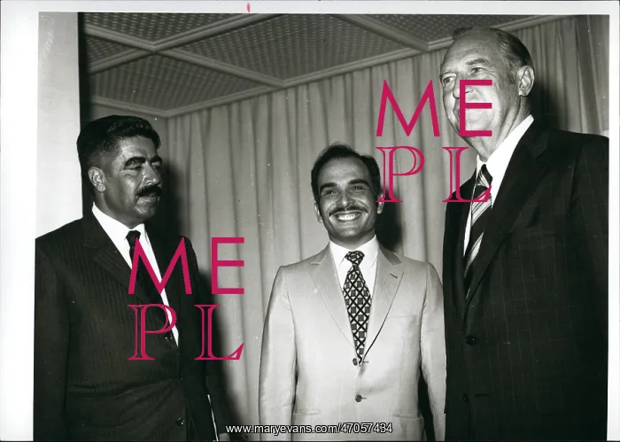 : King Hussein with William Rogers and Wasfi Tal : King Hussein with William Rogers and Wasfi Tal
