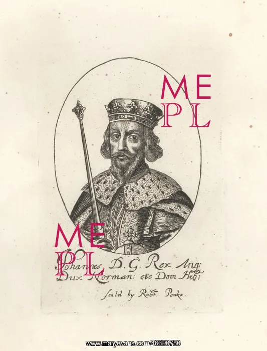 : King John of England with crown, orb and sceptre : King John of England with crown, orb and sceptre