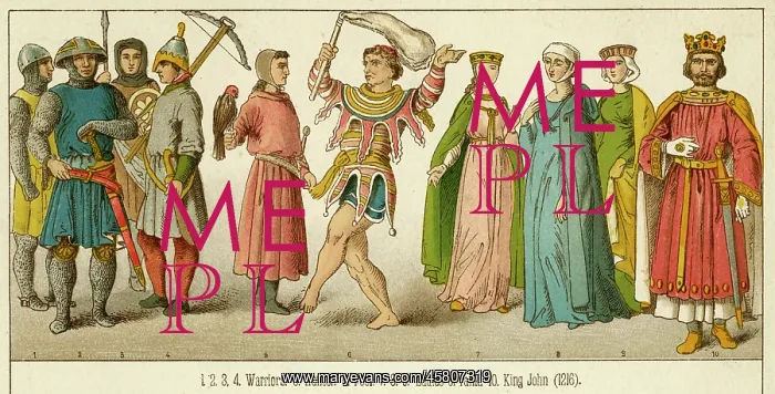 : King John with warriors, hunter and the fool : King John with warriors, hunter and the fool