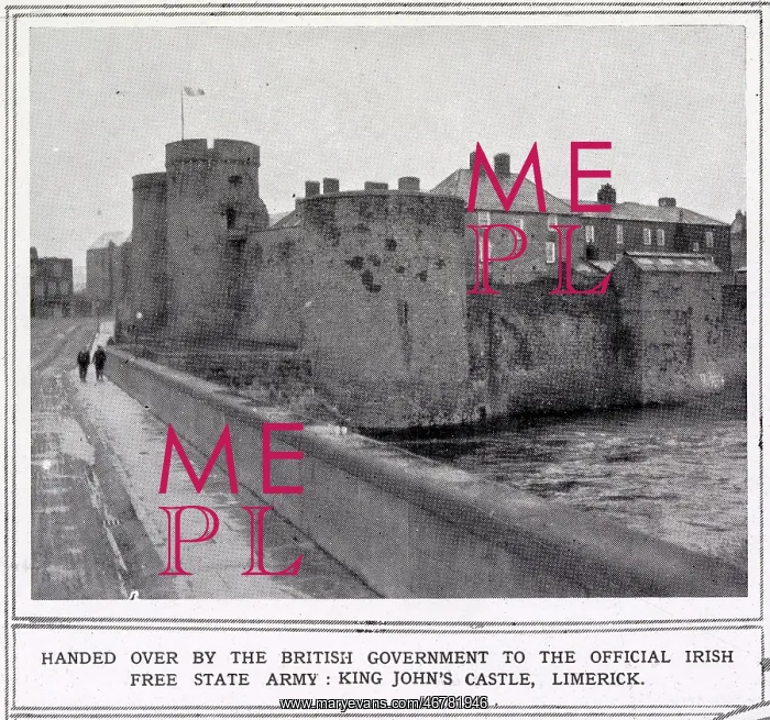 : King John's Castle with Irish flag flying : King John's Castle with Irish flag flying