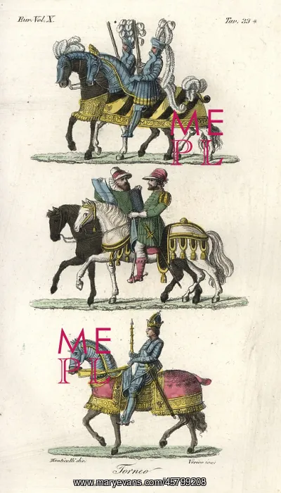 : King and knights in armour on horseback at : King and knights in armour on horseback at