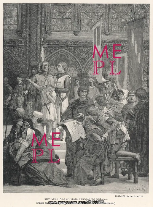 : King Louis IX founding the Sorbonne : King Louis IX founding the Sorbonne
