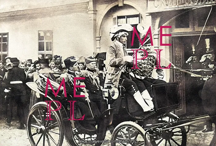: King Peter I and the Crown Prince leaving Belgrade : King Peter I and the Crown Prince leaving Belgrade