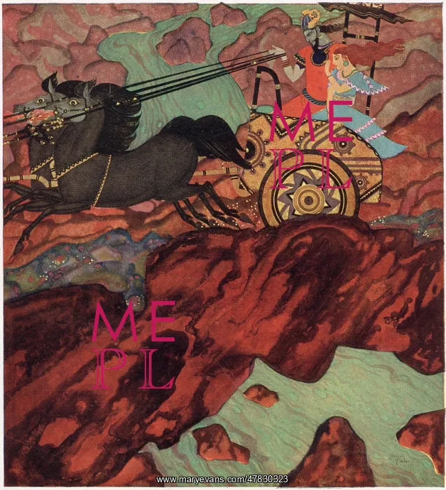 : King Pluto in his chariot : King Pluto in his chariot