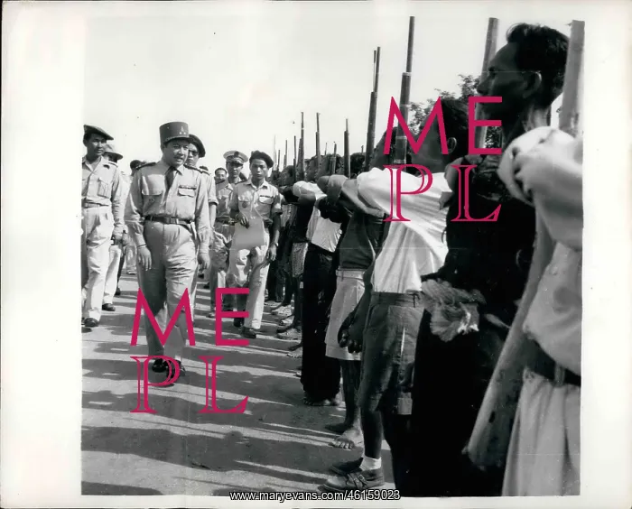 : King Sihanouk reviews troops, West Cambodia : King Sihanouk reviews troops, West Cambodia