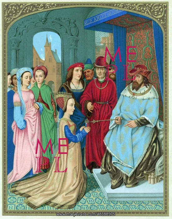 : King Solomon welcoming the Queen of Sheba. Bible : King Solomon welcoming the Queen of Sheba. Bible