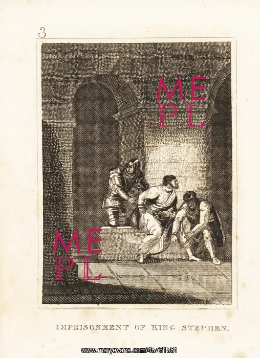 : King Stephen in chains in a dungeon in Bristol Castle, 1141 : King Stephen in chains in a dungeon in Bristol Castle, 1141