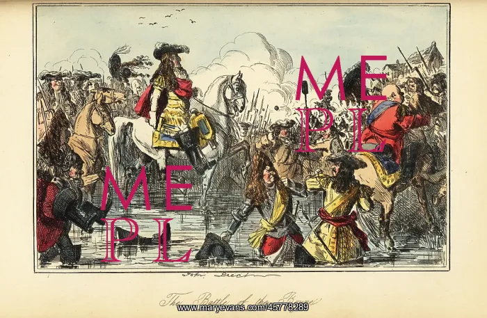 : King William II crossing the river at the Battle of : King William II crossing the river at the Battle of