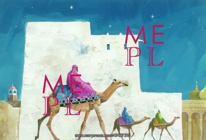  : The Three Kings on Camels at Bethlehem