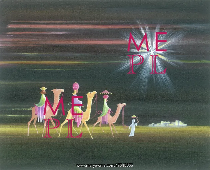 : Three Kings on camels following the Star
