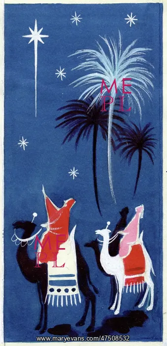 : Three Kings on camels gazing at star : Three Kings on camels gazing at star