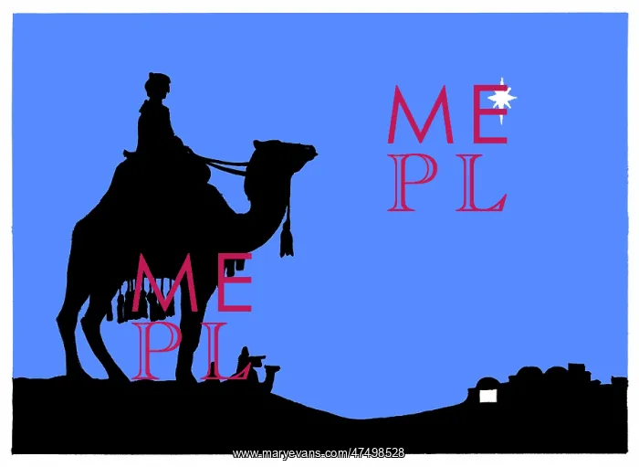 : Kings on camels looking down to Bethlehem : Kings on camels looking down to Bethlehem