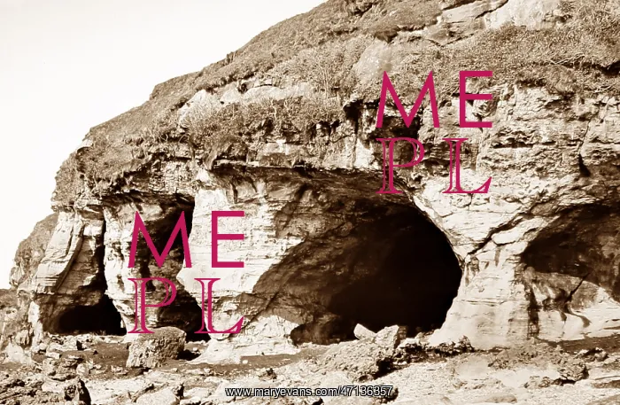 : King's Cave, isle of Arran, Scotland, Victorian period : King's Cave, isle of Arran, Scotland, Victorian period